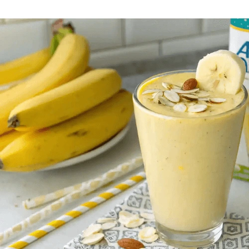 Banana Almond Milk Smoothie in a glass