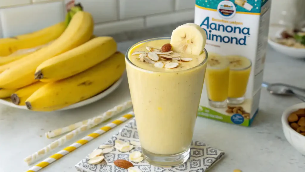 Banana Almond Milk Smoothie in a glass
