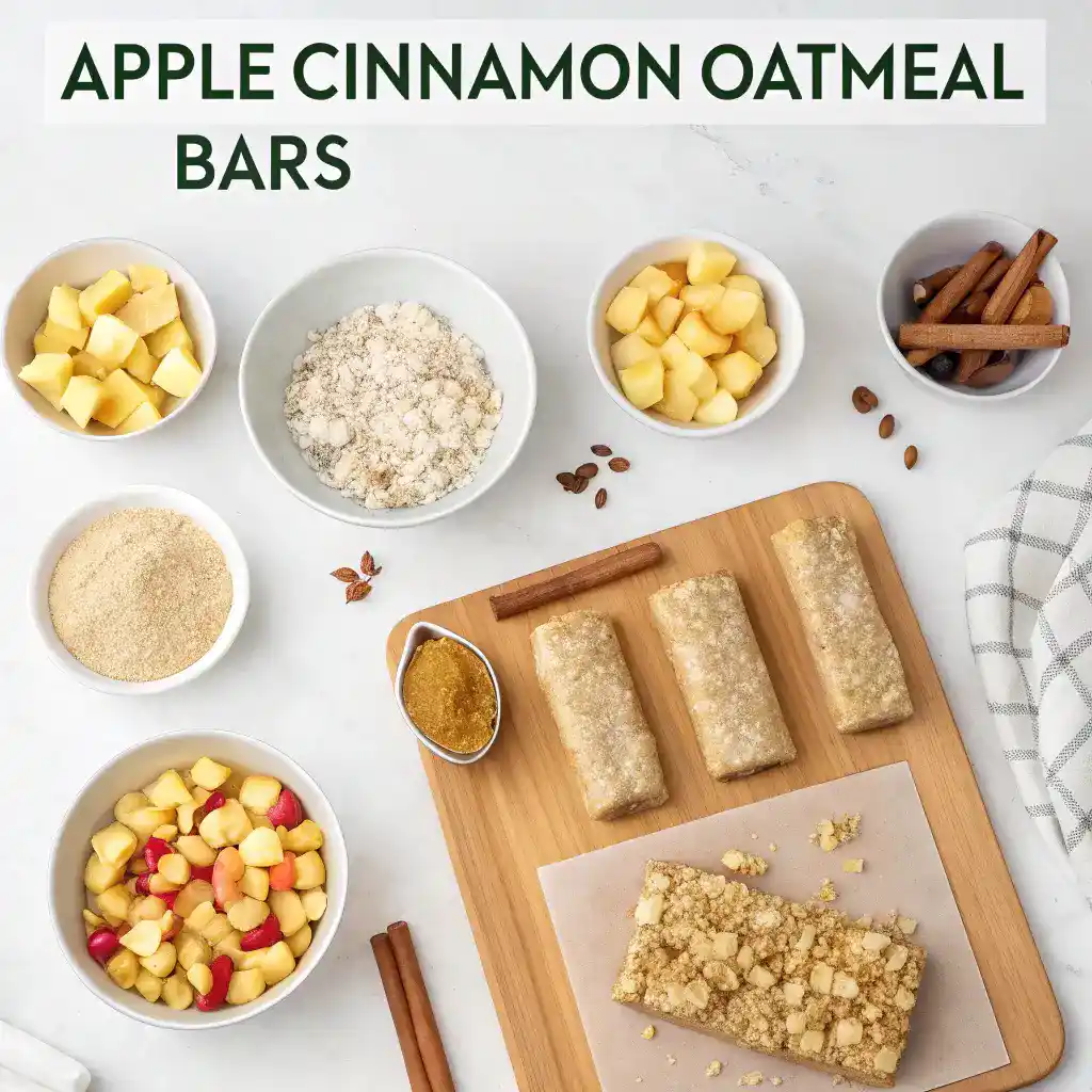 Step-by-step process of making Apple Cinnamon Oatmeal Bars