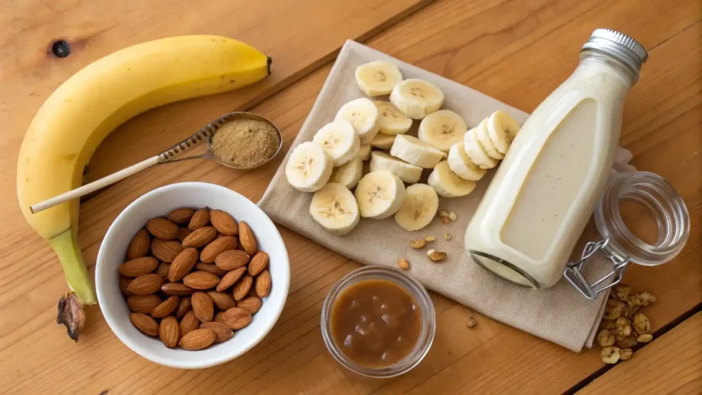 Ingredients for Banana Almond Milk Smoothie