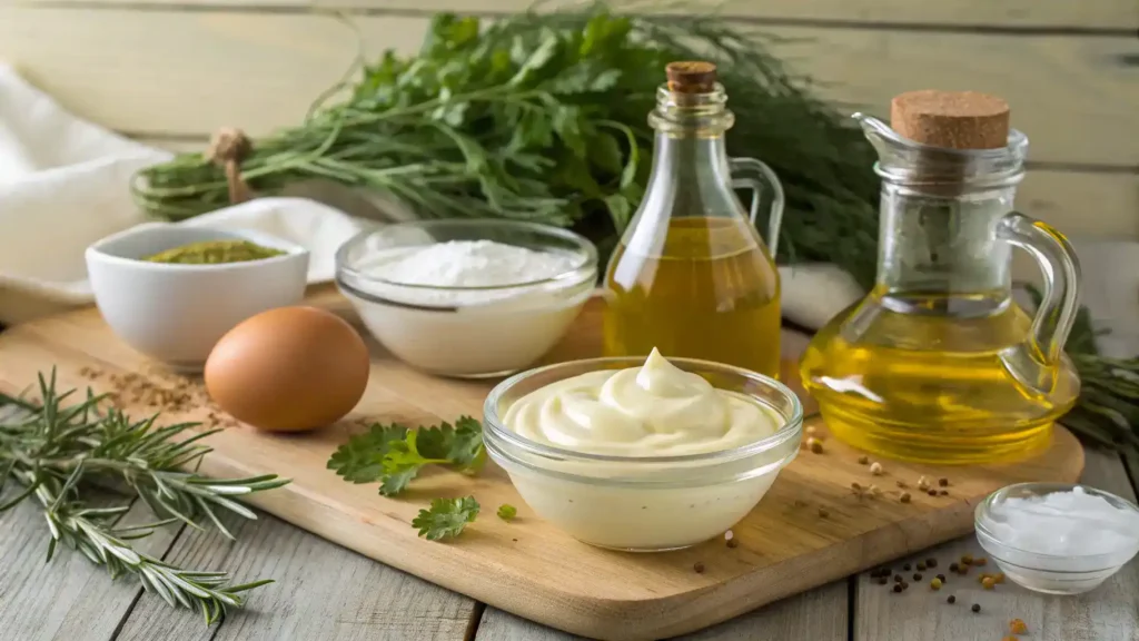 Ingredients for light mayonnaise.