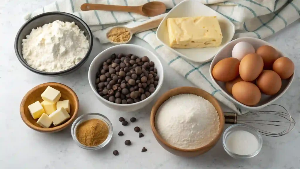 Ingredients for skillet cookie