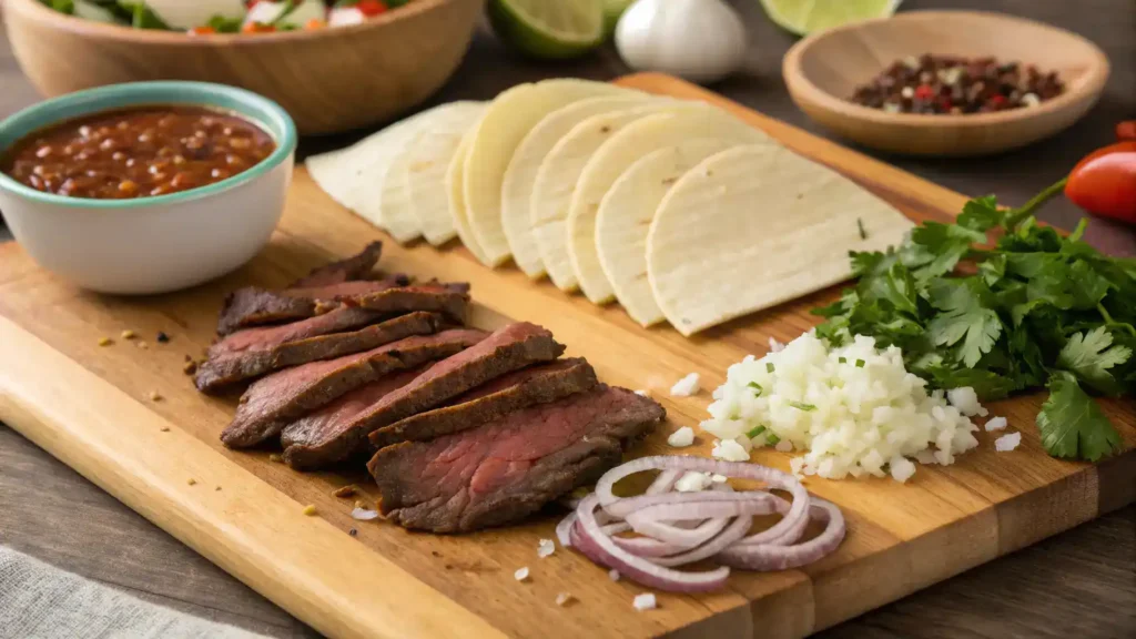Ingredients for tacos de barbacoa