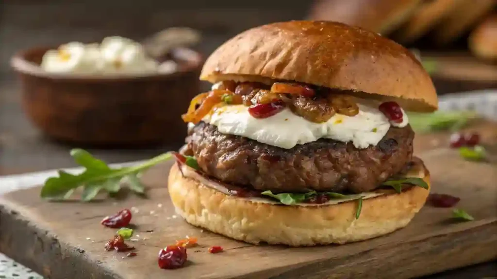 Ultimate flavor-packed goat cheese burger