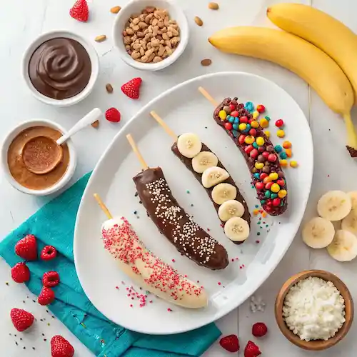 Creative serving suggestions for Frozen Chocolate Covered Bananas.