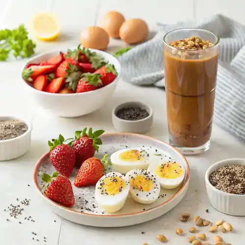 Serving suggestions forIced Collagen Coffee with boiled eggs