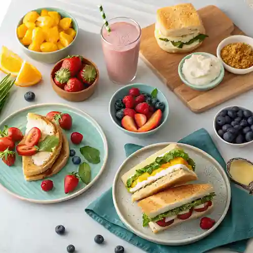 Serving suggestions for Meal Prep Breakfast Sandwiches.