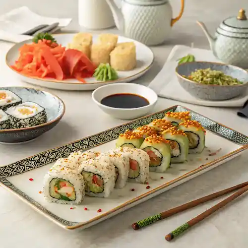 Different serving suggestions for Volcano Roll.