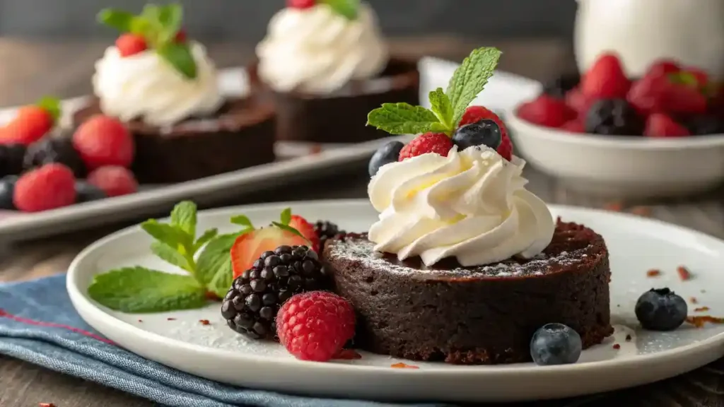 Keto Whipped Cream on chocolate cake