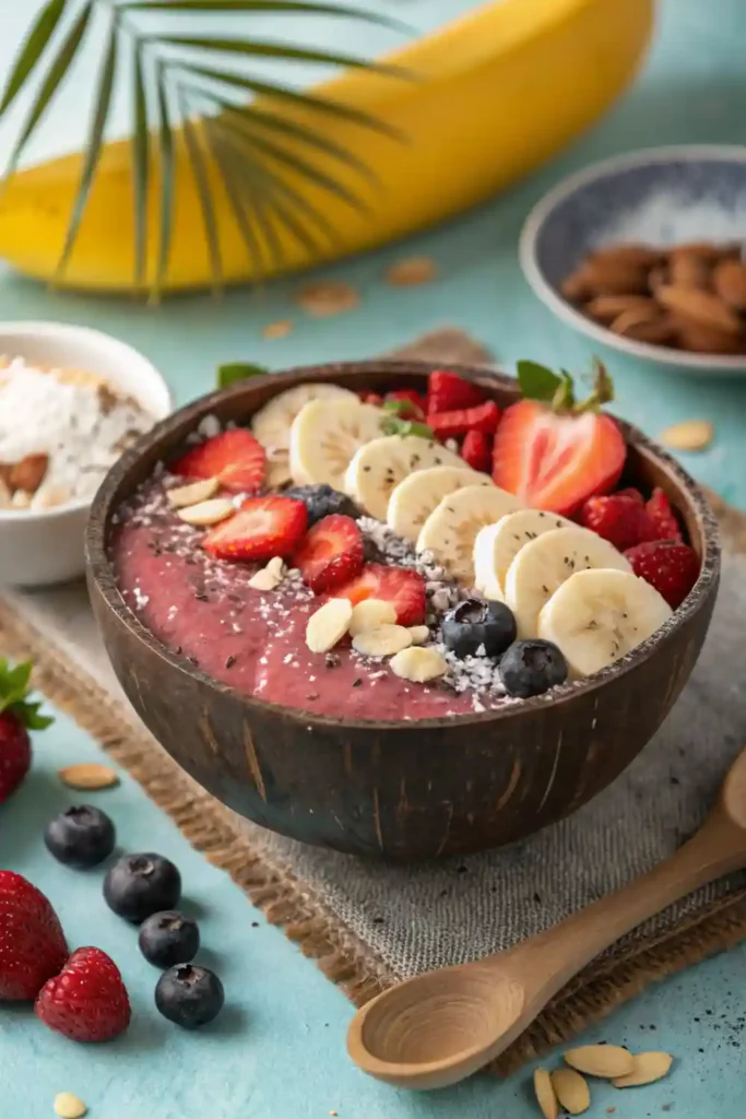 Summer Smoothie Bowl – Fruity and Fun Smoothie bowl with berries, seeds, and coconut