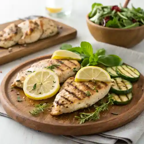 rilled chicken with lemon and herbs