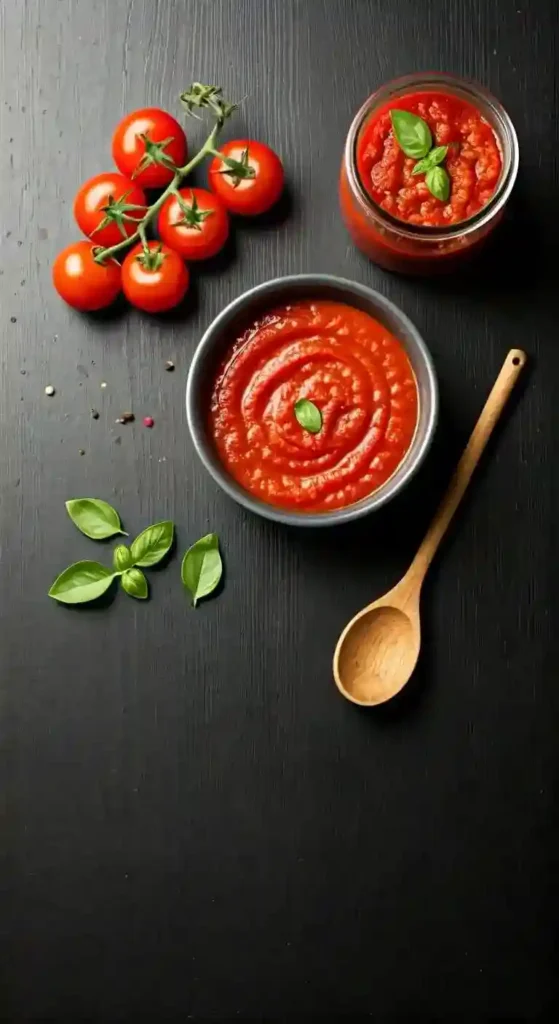 Pro tips for making the best homemade spaghetti sauce displayed with ingredients and utensils.